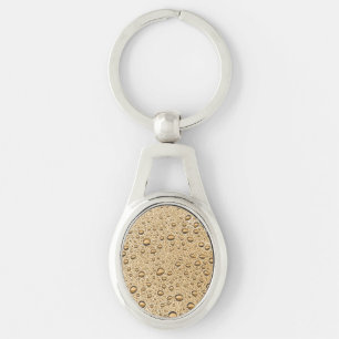 Porte-clés gouttelettes d'eau d'or