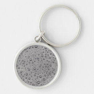Porte-clés gouttelettes d'eau gris
