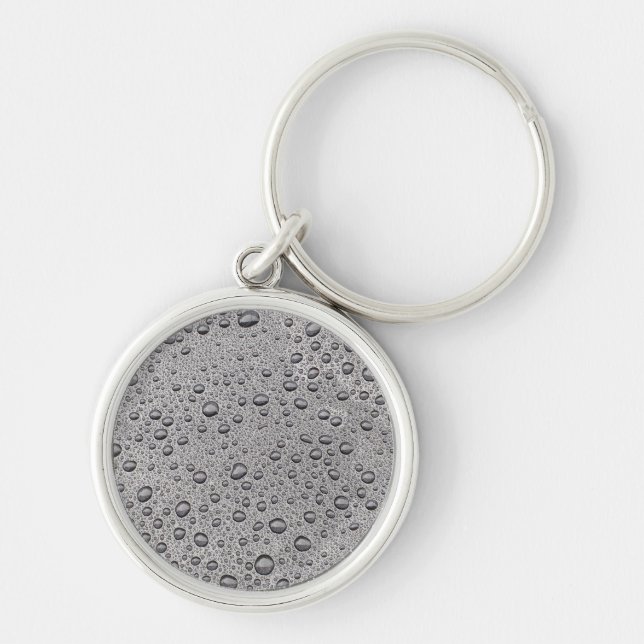 Porte-clés gouttelettes d'eau gris (Devant)