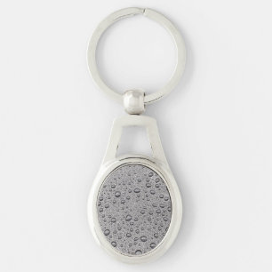 Porte-clés gouttelettes d'eau gris