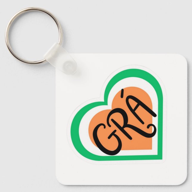Porte-clés Grá - Irish Love design - Irlandais (Recto)