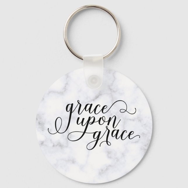 Porte-clés Grace Upon Grace Christian Citation Encourageant C (Recto)