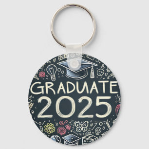 Porte-clés Graduate 2025 avec doodles