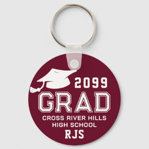 Porte-clés Graduation Burgundy Maroon GRAD Casquette personna