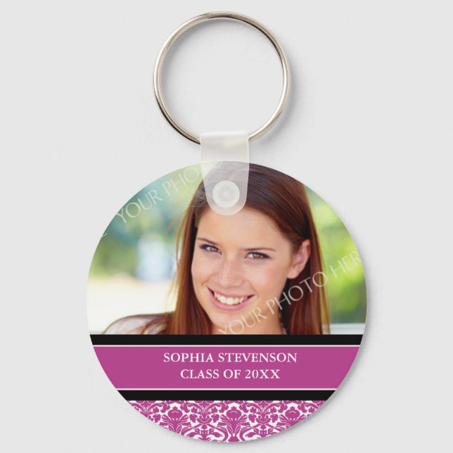 Porte-clés Graduation Custom Année Photo Porte - clé rose (Recto)