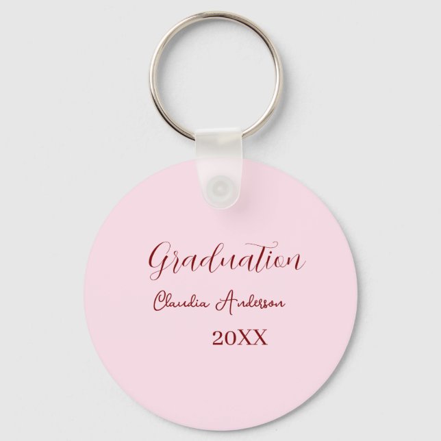 Porte-clés Graduation name class of 20XX mauve calligraphy co (Recto)