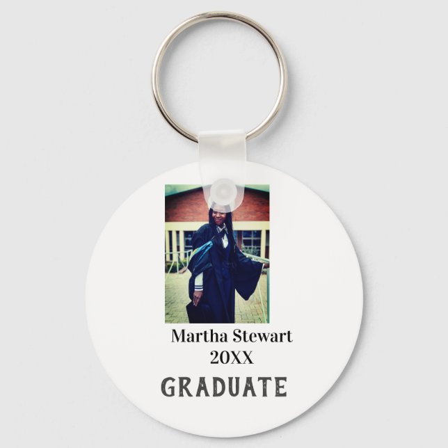 Porte-clés Graduation photo name year class university simple (Recto)