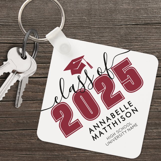 Porte-clés Graduation rouge (Red Graduation keychain)