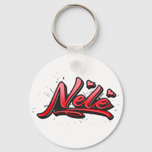 Porte-clés graffiti cœur rouge Nele