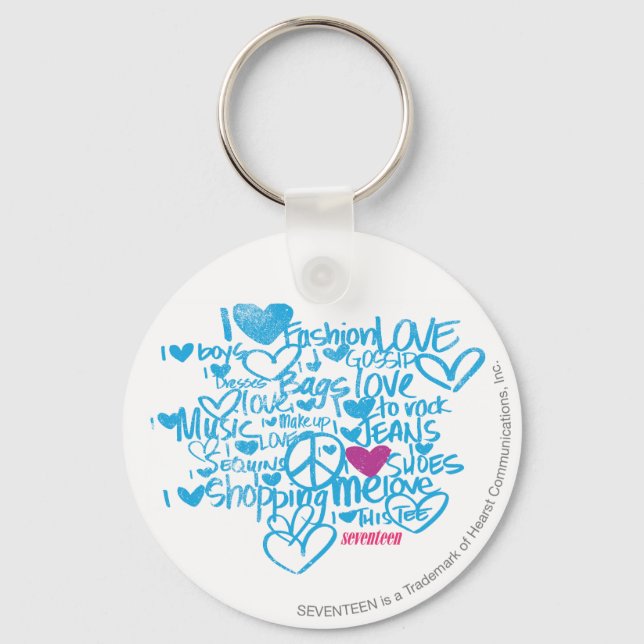 Porte-clés Graffiti violet/aqua (Recto)