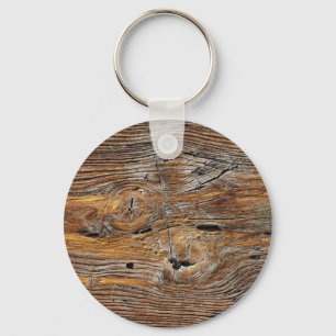 Porte-clés Graine de bois, feuille de bois patiné