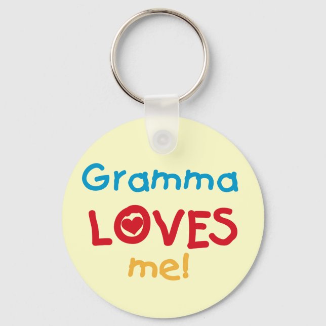 Porte-clés Gramma aime mes t-shirts et cadeaux (Recto)