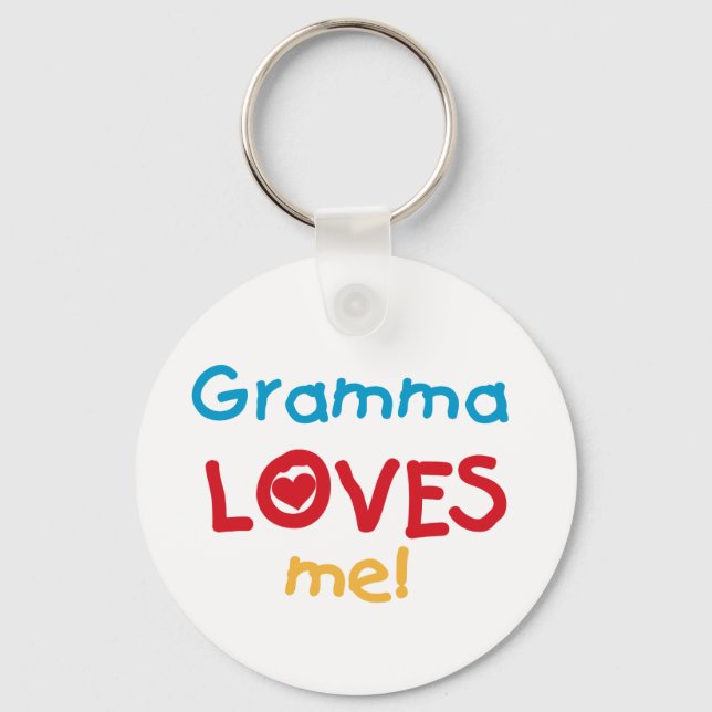 Porte-clés Gramma aime mes t-shirts et cadeaux (Recto)