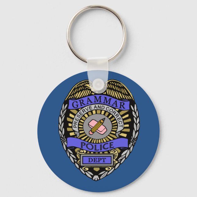 Porte-clés Grammaire Police Dept Badge Pencil Effaser (Recto)