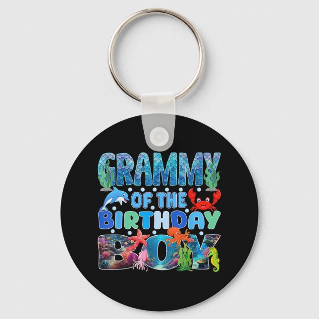 Porte-clés Grammy De L'Anniversaire Boy Aquarium Sea Animals  (Recto)