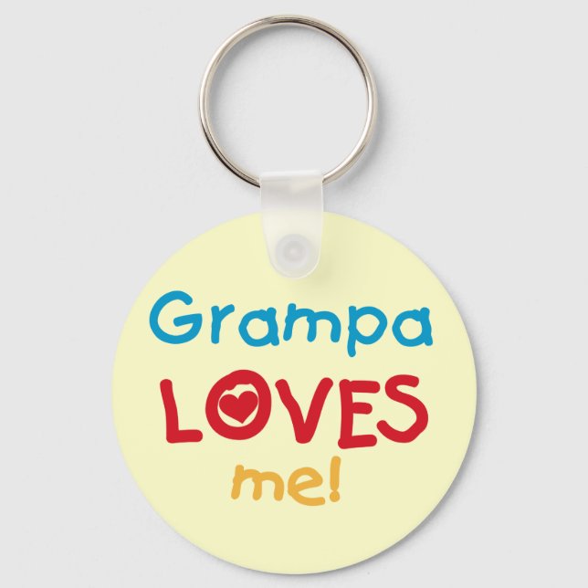 Porte-clés Grampa m'aime T-shirts et cadeaux (Recto)