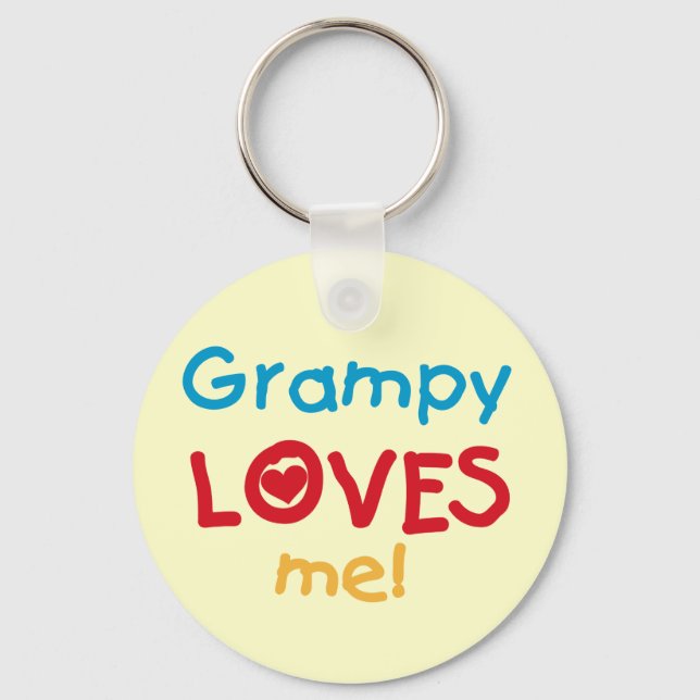 Porte-clés Grampy aime mes t-shirts et cadeaux (Recto)