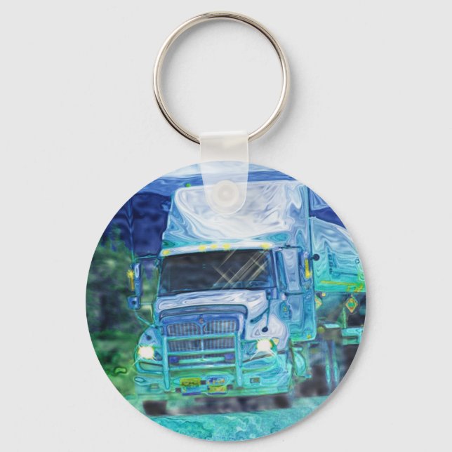 Porte-clés GRAND art d'AMANTS de CAMION de FRET (Recto)