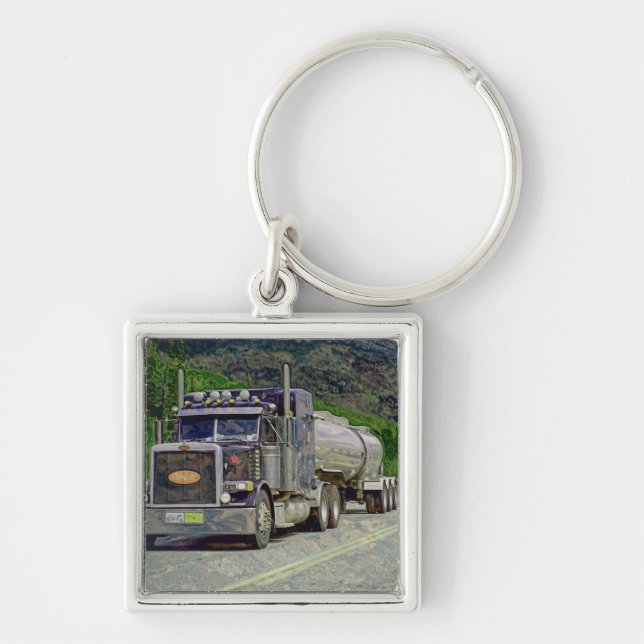 Porte-clés GRAND art d'AMANTS de CAMION de FRET (Devant)