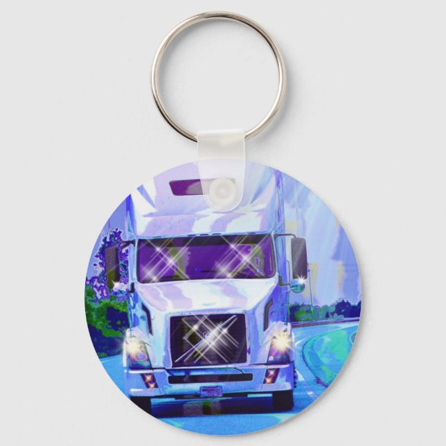 Porte-clés GRAND art d'AMANTS de CAMION de FRET (Recto)