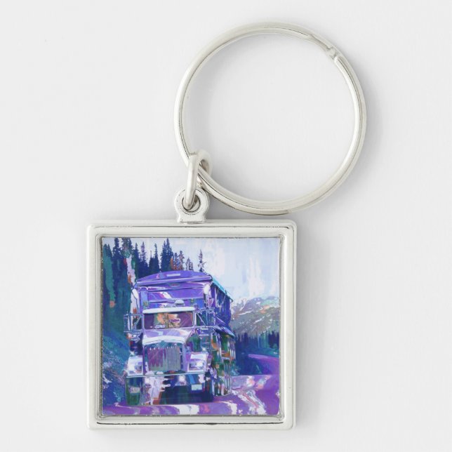 Porte-clés GRAND art d'AMANTS de CAMION de FRET (Devant)