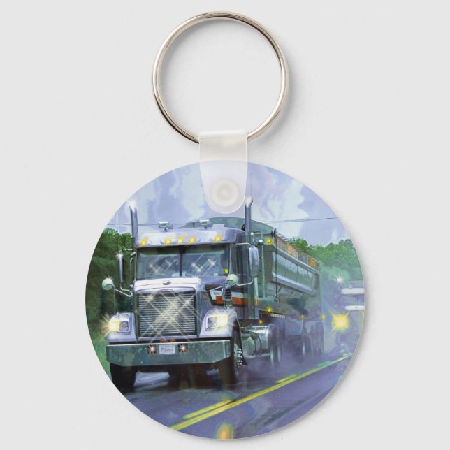 Porte-clés GRAND art d'AMANTS de CAMION de FRET (Recto)