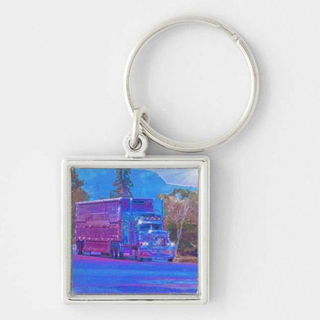Porte-clés GRAND art d'AMANTS de CAMION de FRET (Devant)