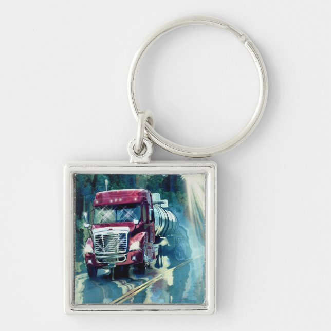 Porte-clés GRAND art d'AMANTS de CAMION de FRET (Devant)