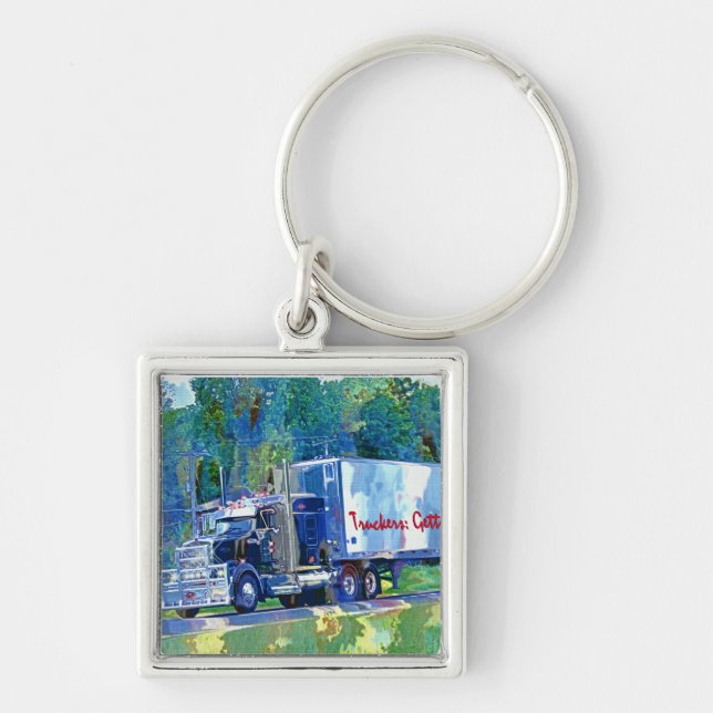 Porte-clés GRAND art d'AMANTS de CAMION de FRET (Devant)