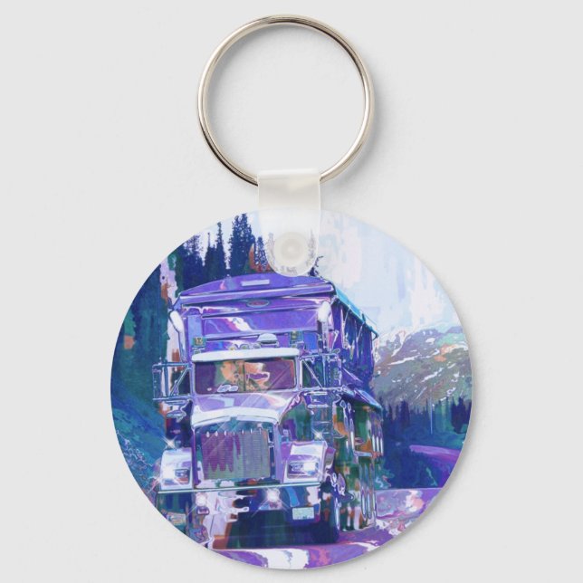 Porte-clés GRAND art d'AMANTS de CAMION de FRET (Recto)