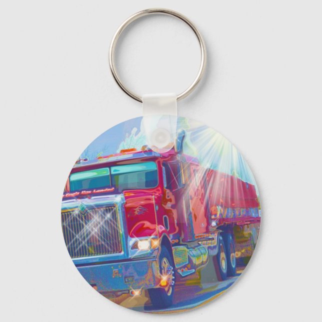 Porte-clés GRAND art d'AMANTS de CAMION de FRET (Recto)