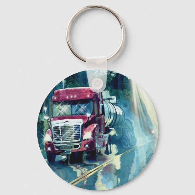 Porte-clés GRAND art d'AMANTS de CAMION de FRET (Recto)
