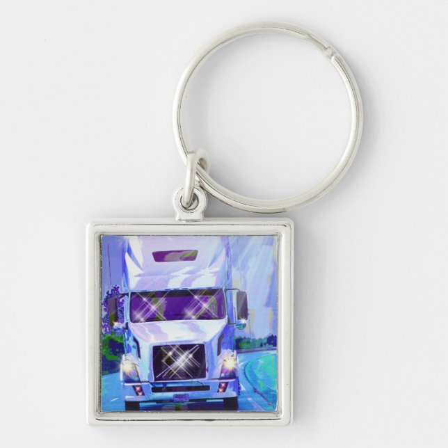 Porte-clés GRAND art d'AMANTS de CAMION de FRET (Devant)
