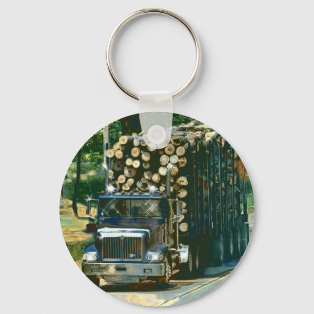 PORTE-CLÉS GRAND BIG LOGGGGING TRUCK ARBRE (Recto)