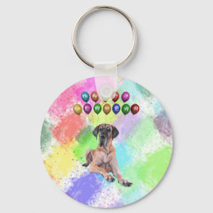 Porte-clés Grand Chien Danois Souhaitant Bonne Année