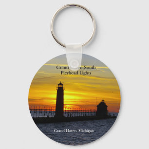 Porte-clés Grand Haven South Pierhead Lumières coucher de sol