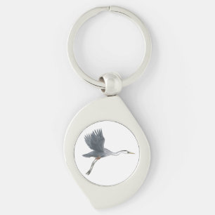 Porte-clés Grand Héron bleu volant