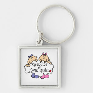 Porte-clés Grand-mère de jumeaux cadeaux de filles
