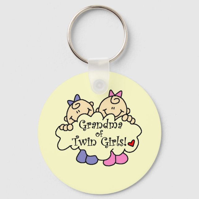 Porte-clés Grand-mère de Twin Girls Tshirts et cadeaux (Recto)