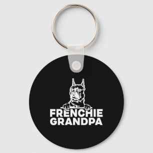 Porte-clés Grand-père Français amoureux de Bulldog