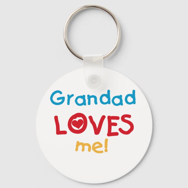 Porte-clés Grand-père m'aime T-shirts et cadeaux (Recto)