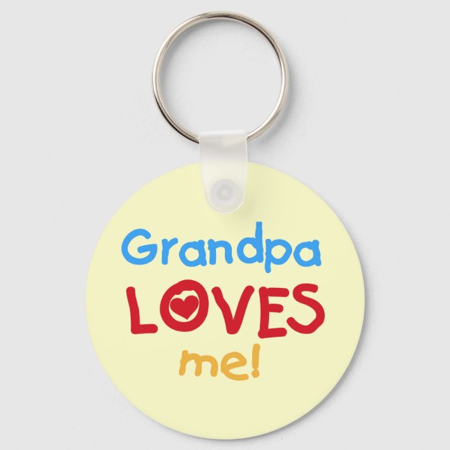 Porte-clés Grand-père m'aime t-shirts et cadeaux (Recto)