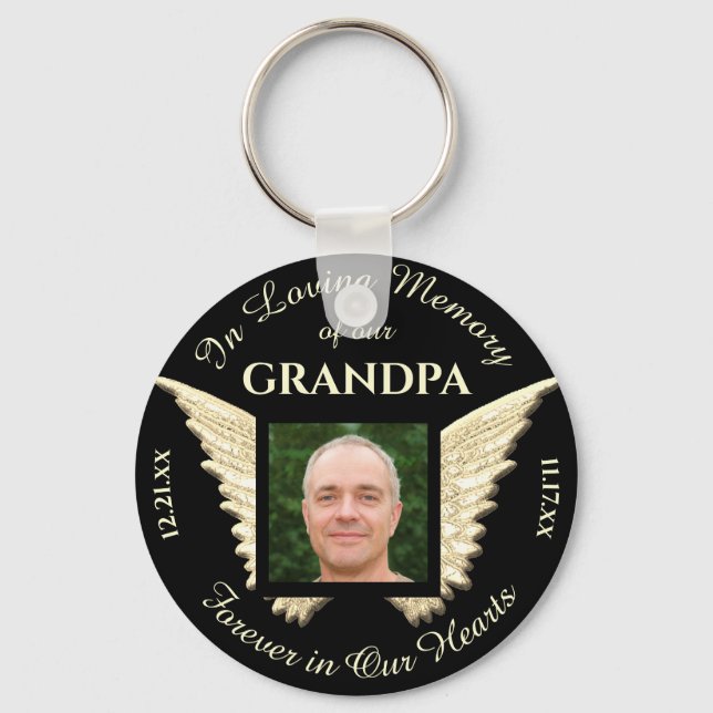 Porte-clés Grand-père Photo Porte - clé commémoratif (Recto)