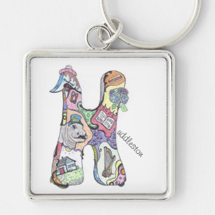 Porte-clés grand porte - clé carré :  Uddleston de "H "