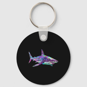 Porte-clés Grand requin blanc polygone pêche plongée Scuby Sh