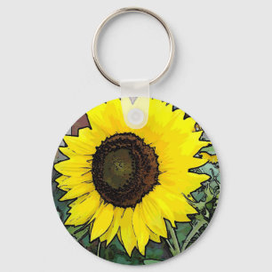 Porte-clés Grand tournesol jaune