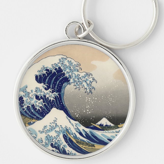 Porte-clés Grande vague Kanagawa peinture japonaise (Devant)