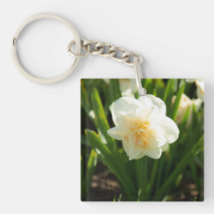Porte-clés Grands narcisses blancs par un jour de printemps