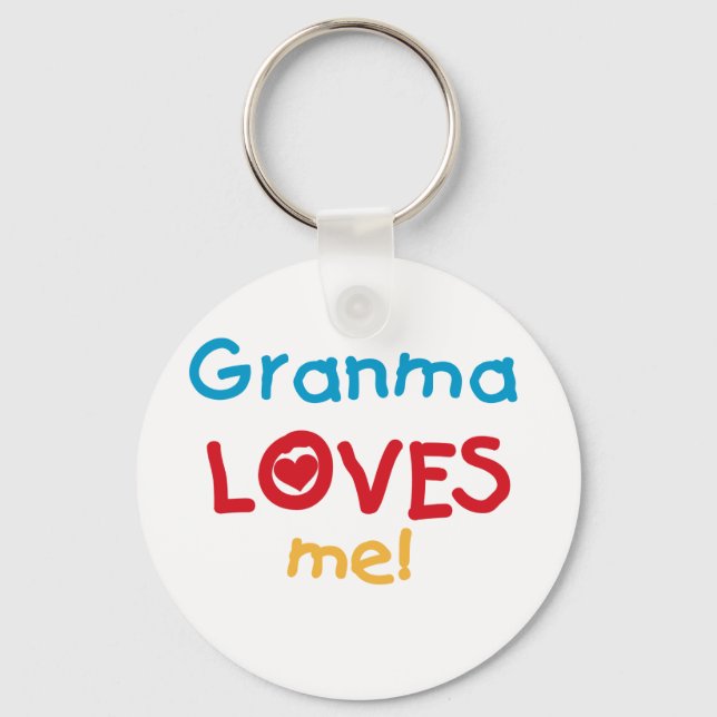 Porte-clés Granma aime mes t-shirts et cadeaux (Recto)