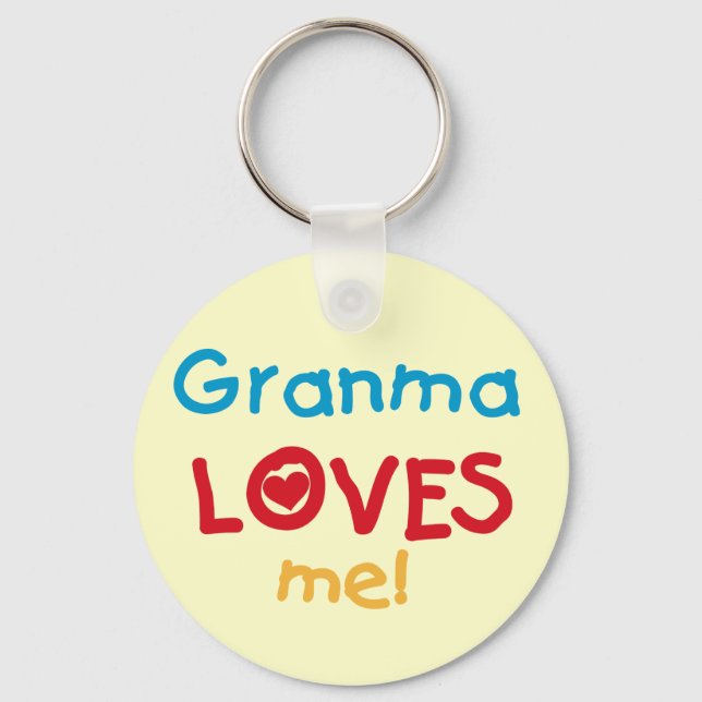 Porte-clés Granma aime mes t-shirts et cadeaux (Recto)